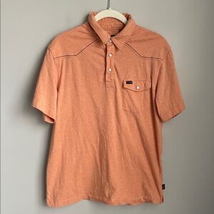 Howler Brothers Orange Polo Ranchero Western Pearl Snap Shirt Size Medium